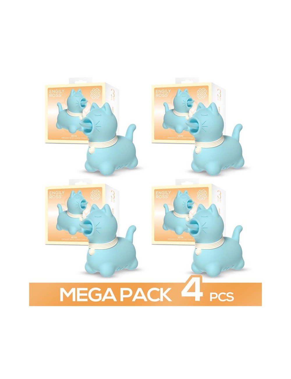 Pack de 4 Meow Masajeador con Lengua Licking