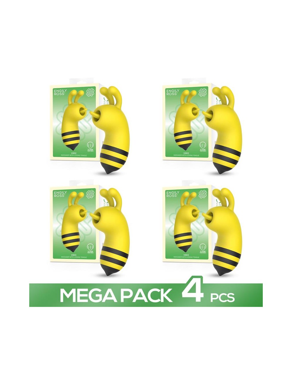 Pack de 4 Vibee Masajeador con Lengua Licking