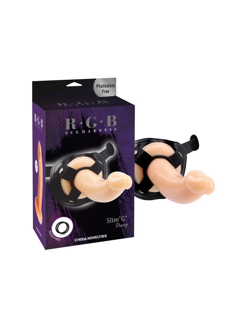 Arnes y Dildo Slim G 19 cm Natural