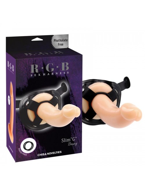 Arnes y Dildo Slim G 19 cm Natural