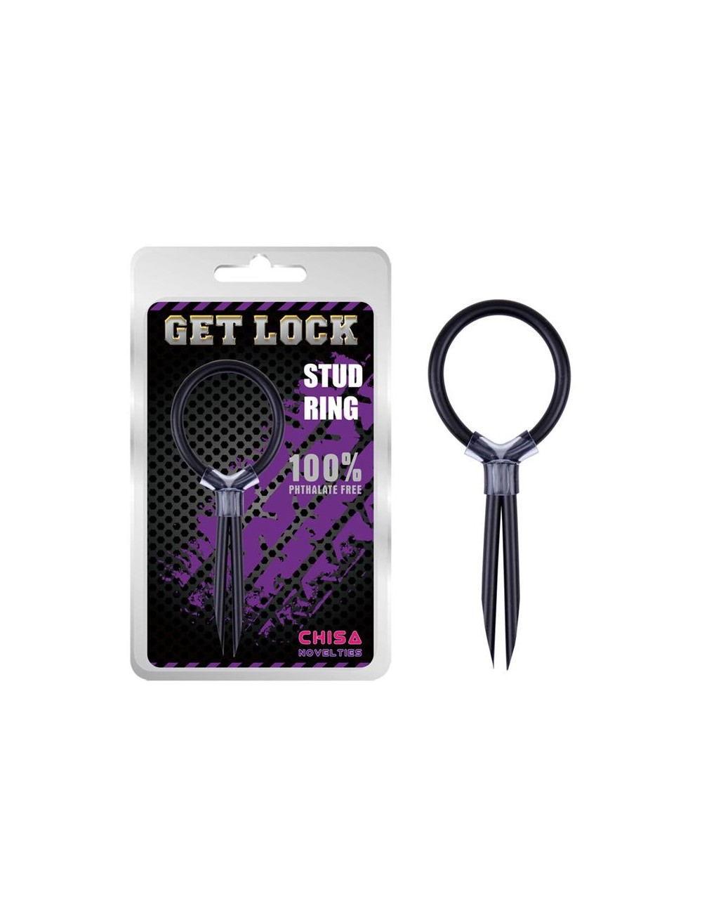 Anillo para el Pene Ajustable Stud Silicona Negro