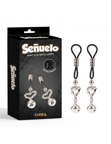 Senuelo Pinzas para Pezones Corazon con Cascabel