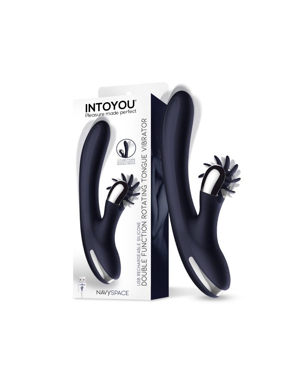 Navyspace Vibrador con Lenguas Rotadoras Azul