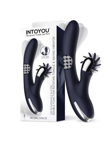 Royalspace Vibrador con Lenguas Estimuladoras y Bolas Internas 360º Azul