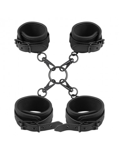 Set de Esposas para Tobillos y Munecas Cuero Vegano