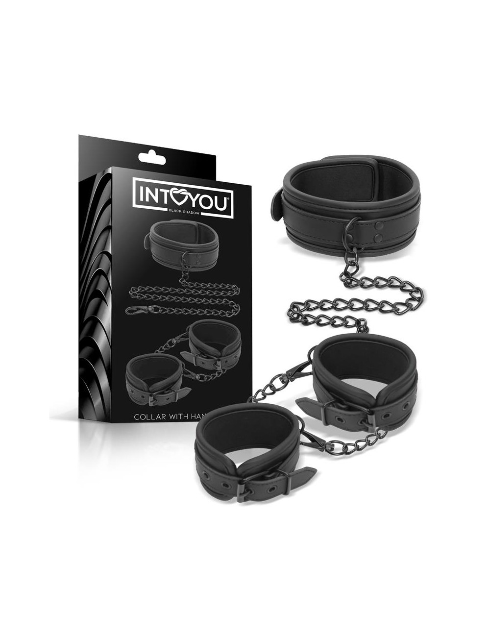 Set de Collar y Esposas para Munecas Cuero Vegano