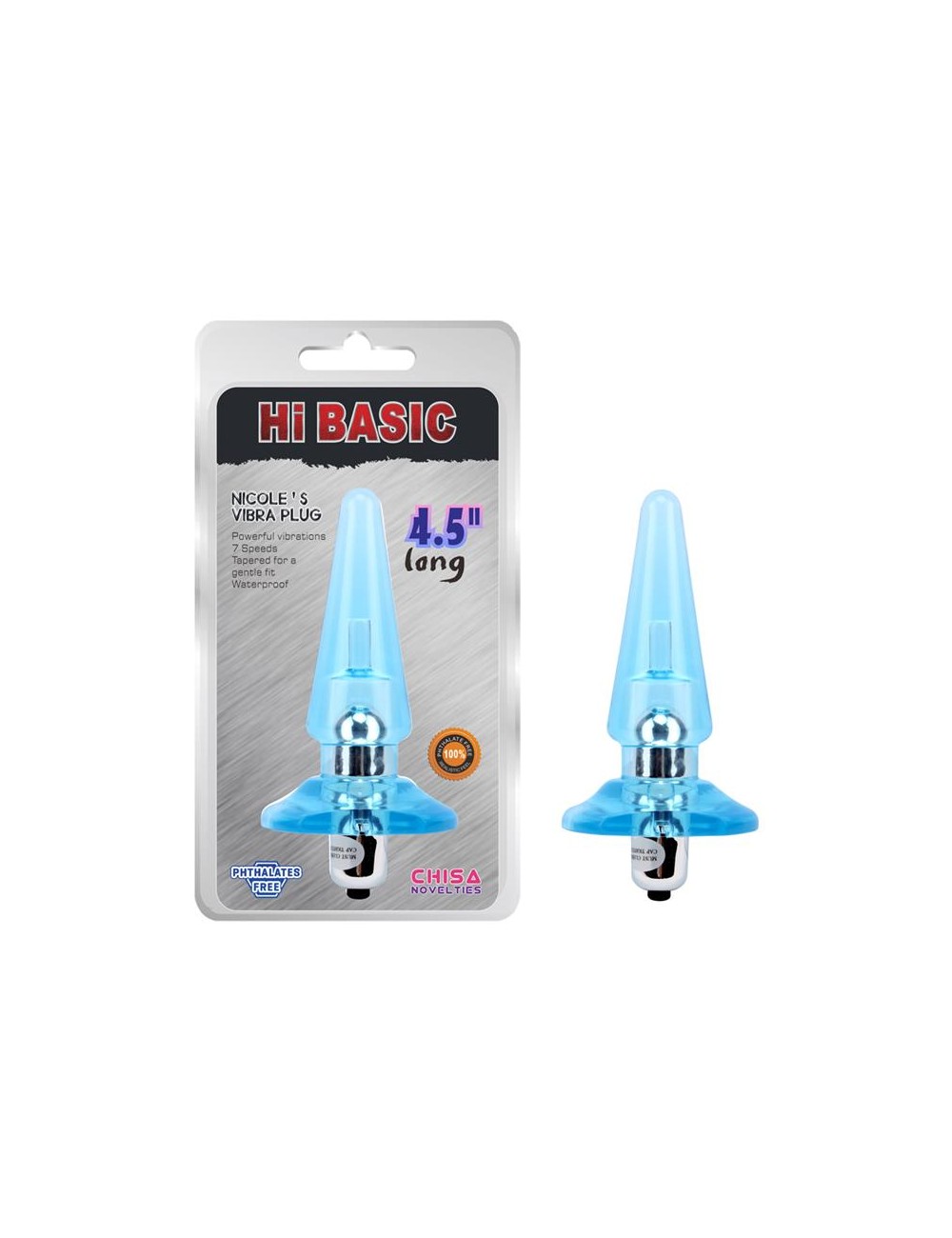 Plug Anal con Vibracion Nicoles 125 x 32 cm Azul