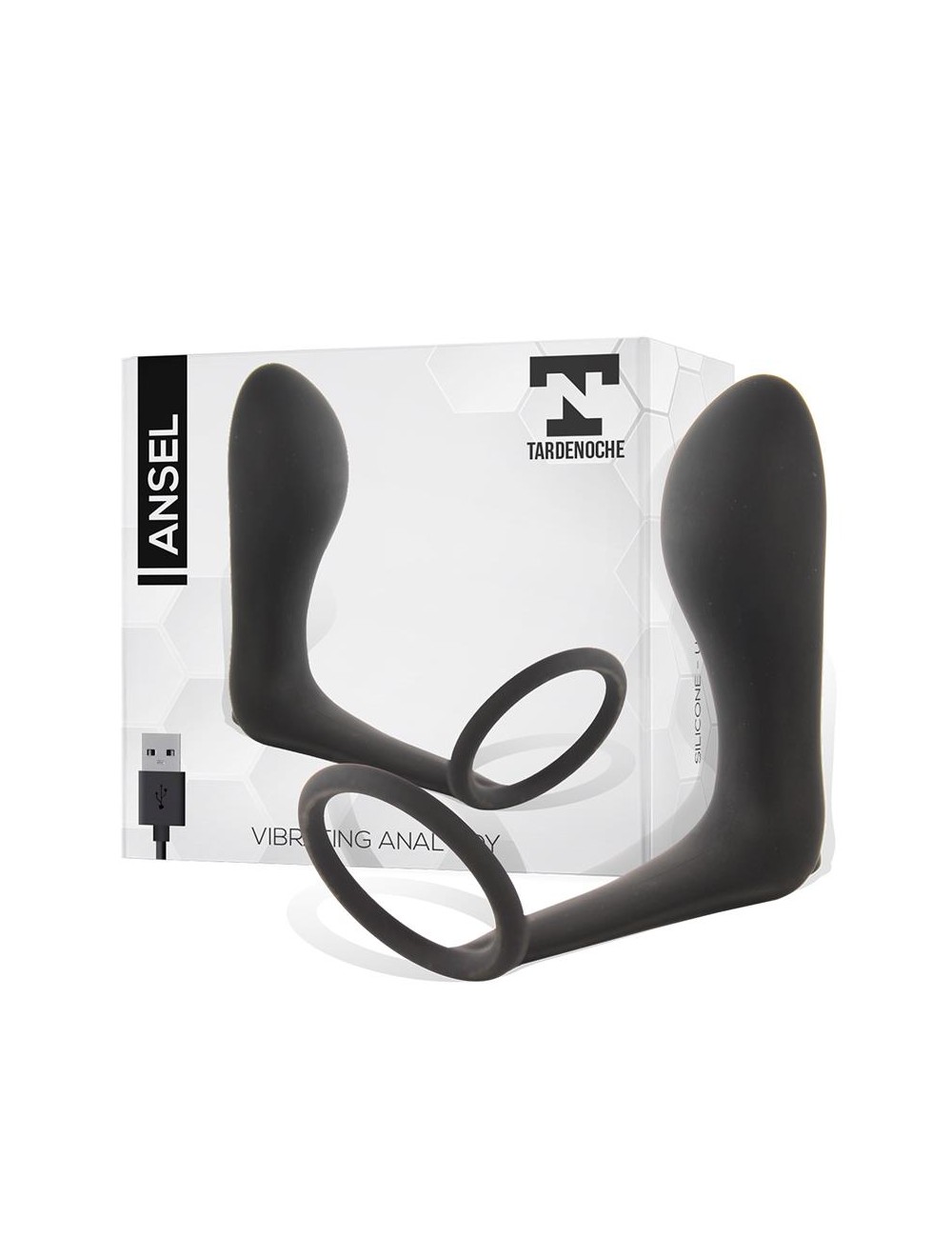 Ansel Plug Anal con Vibracion y Anillo USB Silicona
