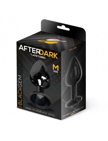 Blackgem Plug Anal Metalico con Joya Color Negro Talla M