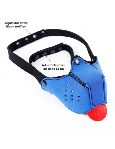 Bozal de Perro de Neopreno Desmontable y Ajustable Azul