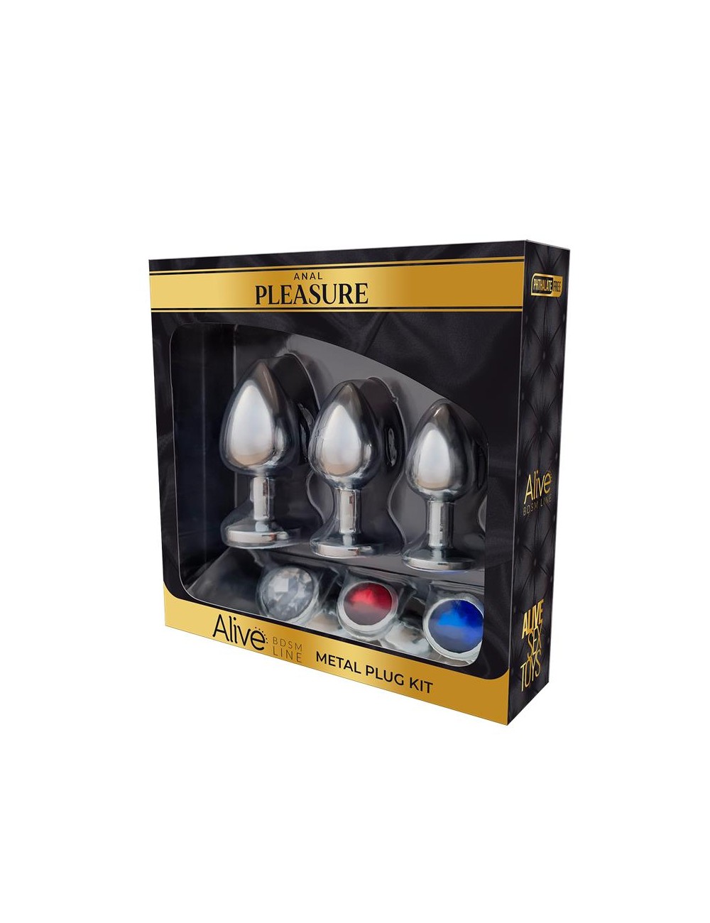 Set de 3 Plug de Metal con Joya