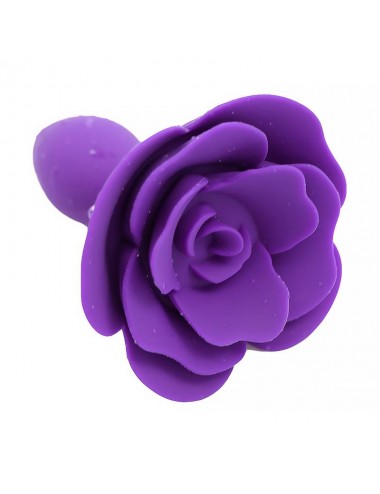 Plug Anal de Silicona con Rosa Purpura