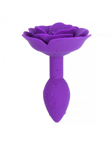 Plug Anal de Silicona con Rosa Purpura