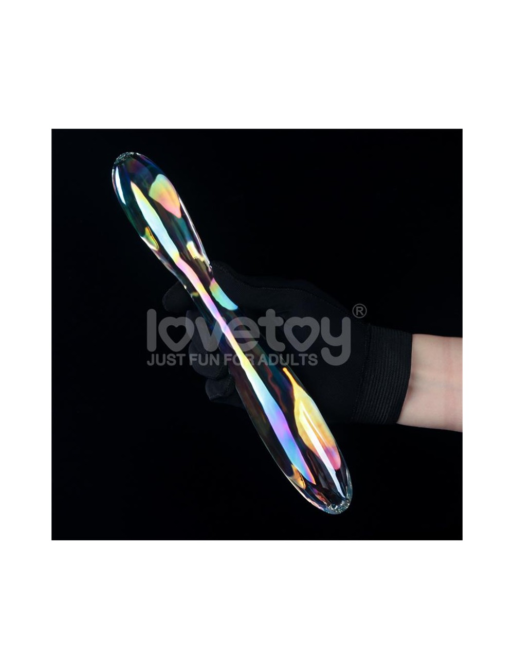 Dildo de Cristal que Brilla en la Oscuridad Twilight Gleam Double Delight