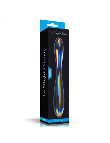 Dildo de Cristal que Brilla en la Oscuridad Twilight Gleam Double Delight