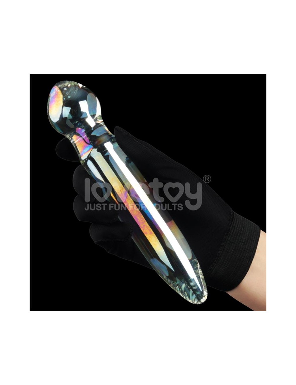 Dildo de Cristal que Brilla en la Oscuridad Twilight Gleam Prism Glass