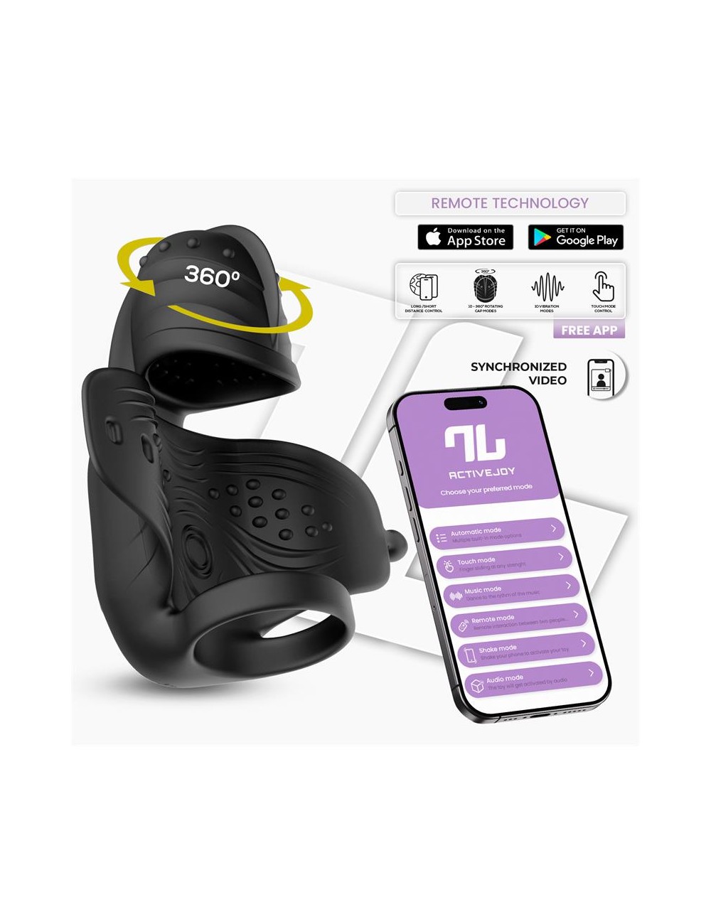 Zonte Masturbador con Rotacion y Vibracion con App