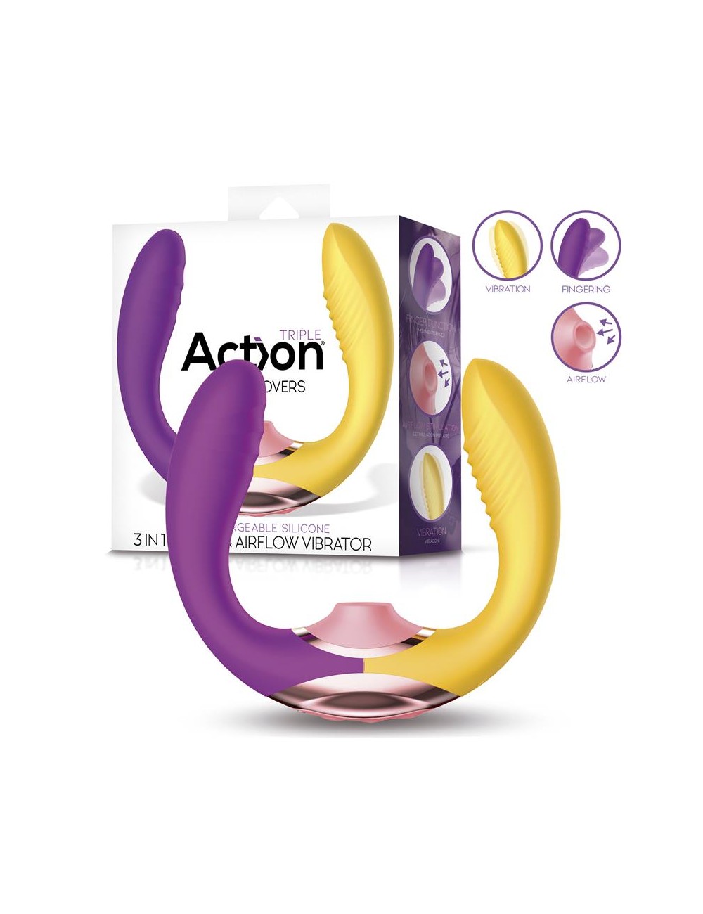 Two Lovers 3 in 1 Vibrador con Finger y Succion