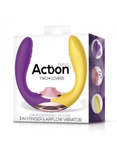 Two Lovers 3 in 1 Vibrador con Finger y Succion