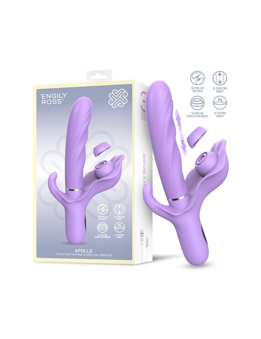 Apollo Vibrador con Thrusting Tapping y Succion