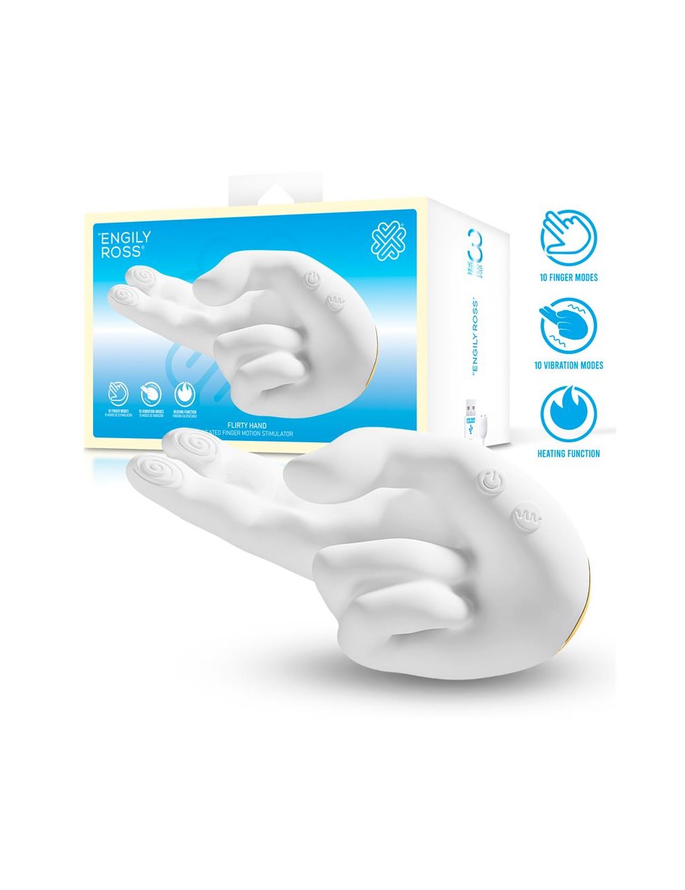Flirty Hand Estimulador Finger con Efecto Calor