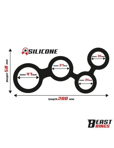 Multi Anillo para el Pene Silicona 47 mm