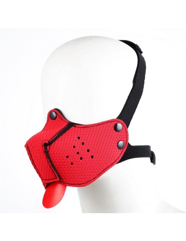Bozal de Perro de Neopreno Desmontable y Ajustable Rojo