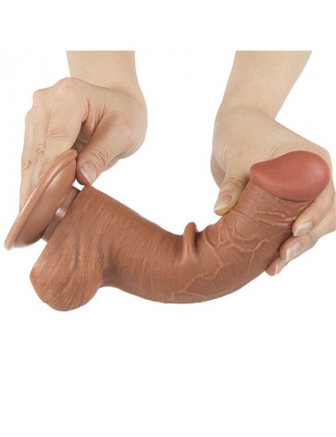 Dildo con Piel Retractil Skin 8 Bronceado