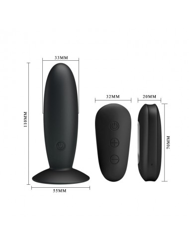 Plug Anal con Vibracion y Control Remoto USB