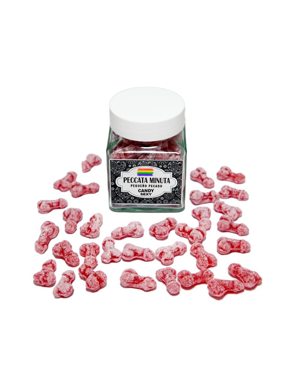 Bote 40 Caramelos Pene LGBT Fresa Cereza
