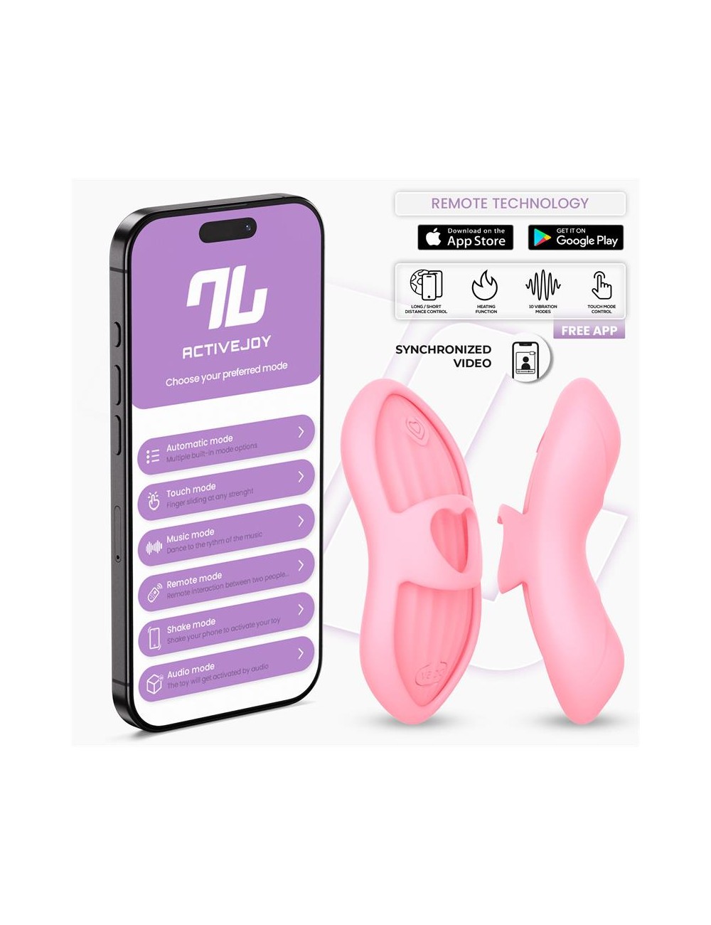 Laia Estimulador de Dedo con Calor y Funda con APP Rosa