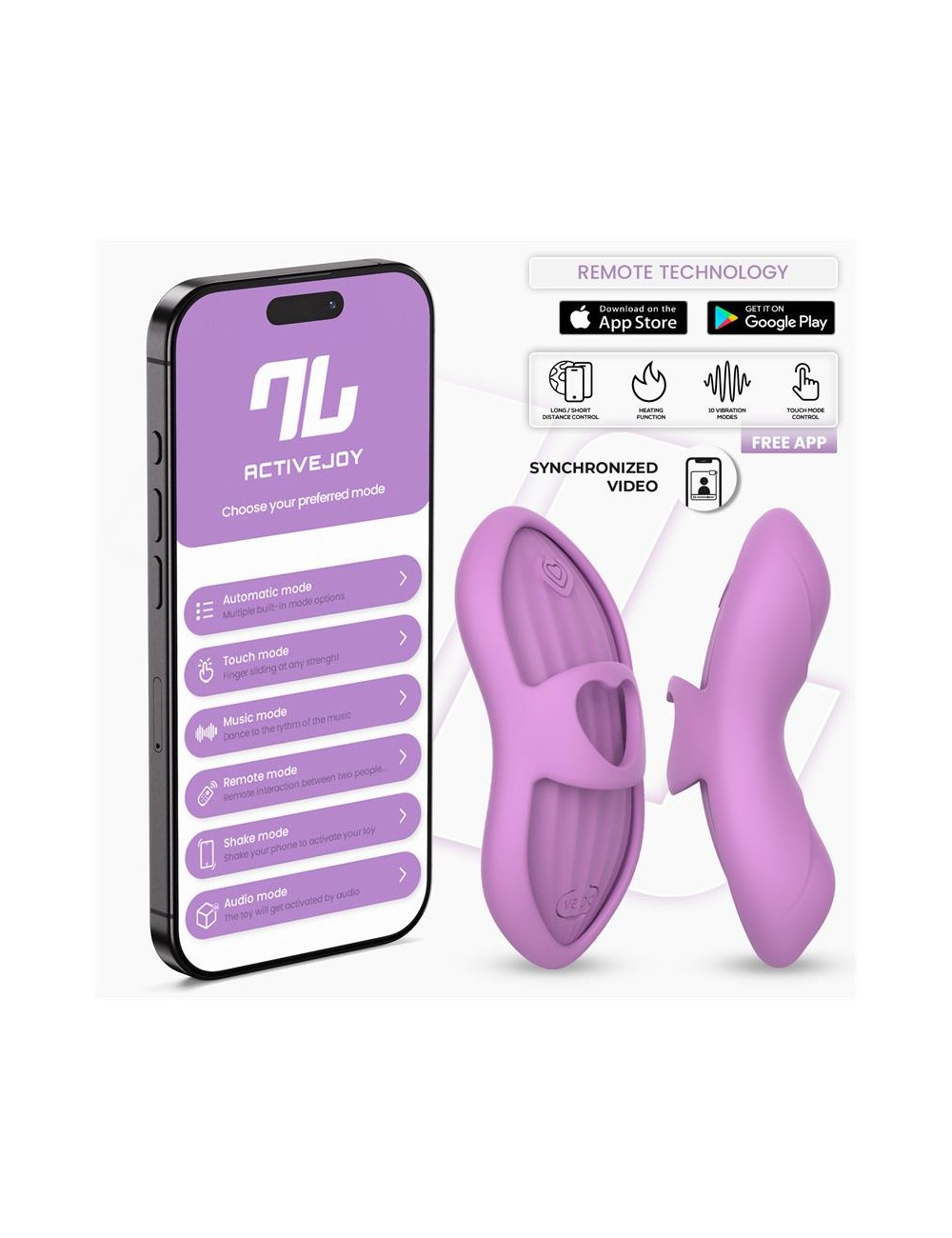Laia Estimulador de Dedo con Calor y Funda con APP Lavanda