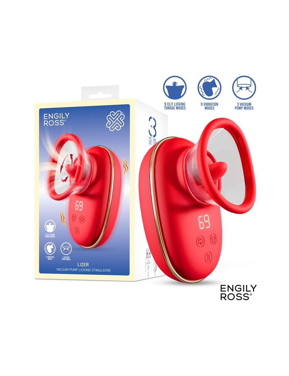 Lizer Estimulador con Lengua Oscilante Bomba de Vacio y Vibracion