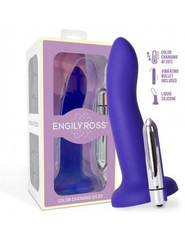 Dildo que Cambia de Color Purpura a Rosa Talla S 14 cm