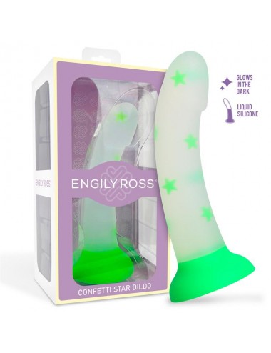 Dildo que Brilla en la Oscuridad Confetti Star 17 cm