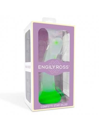 Dildo que Brilla en la Oscuridad Confetti Star 17 cm