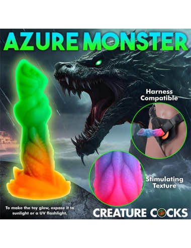 Aqua Cock Dildo Brilla en la Oscuridad Silicona