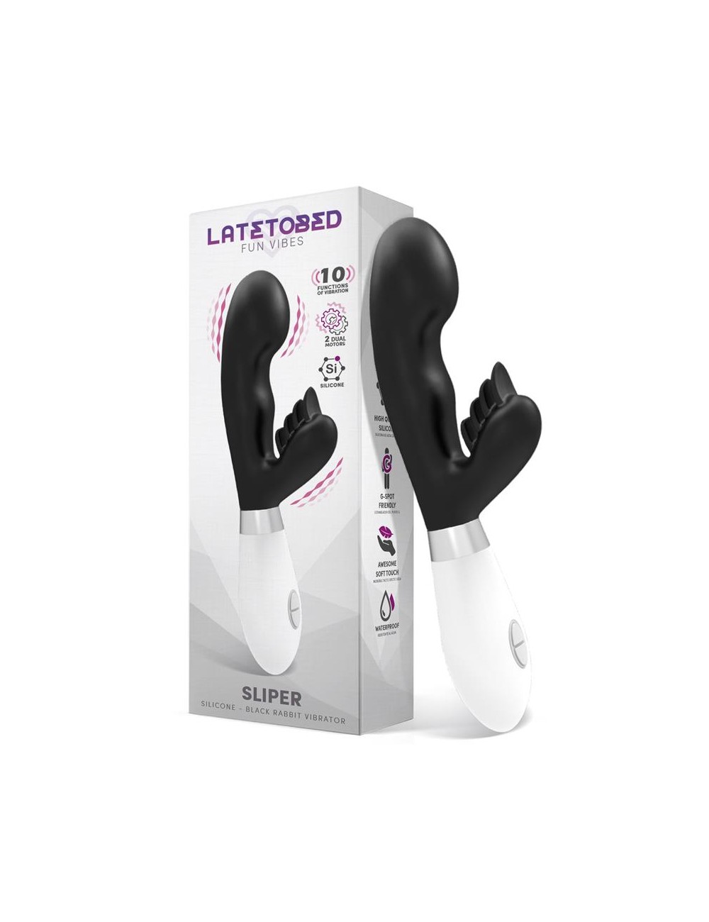 Sliper Vibrador Conejito Silicona Negro