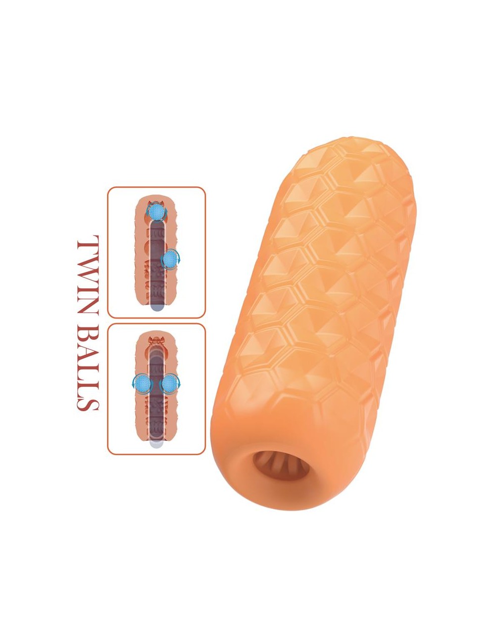 Masturbador Manual HoneyComb con 2 Bolas Internas