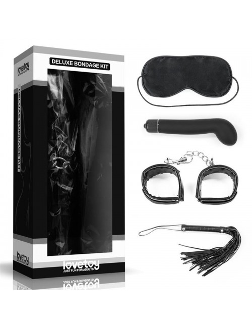 Kit Bondage Deluxe con Vibrador Negro