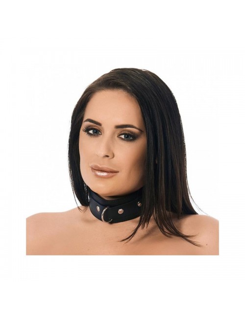 Collar Cuero con Tachuelas y Anilla