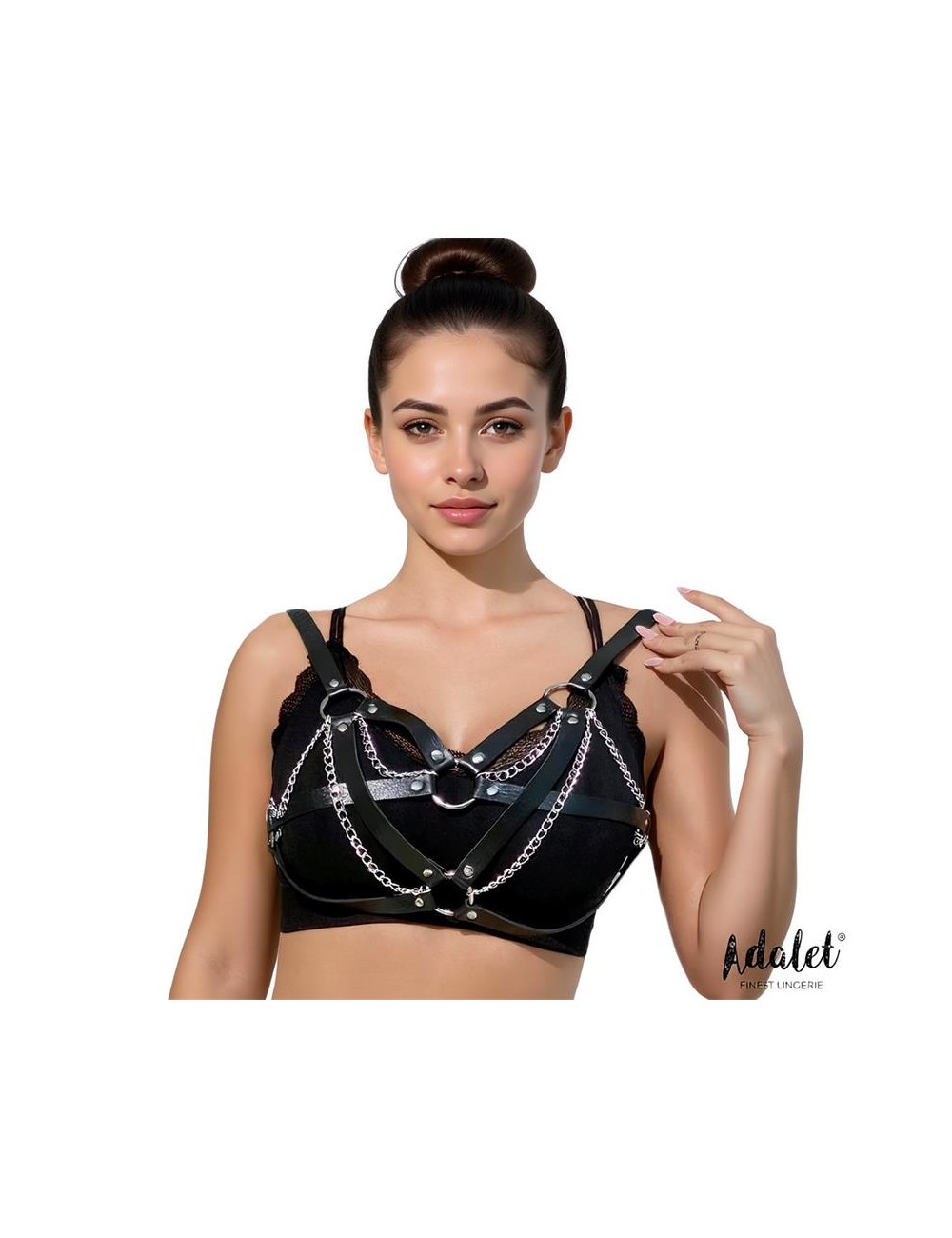 Karina Top Cuero Vegano con Cadenas Talla unica