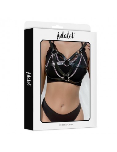 Karina Top Cuero Vegano con Cadenas Talla unica