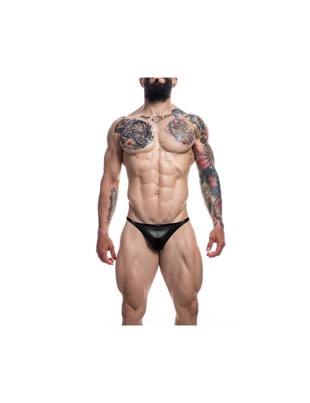 C4M11 Calzoncillo Estilo Brazilian Leatherette Negro