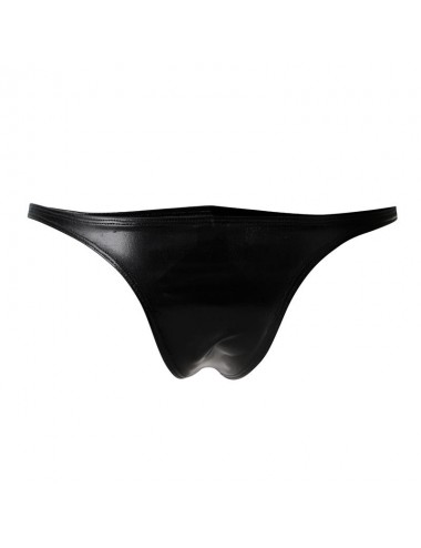 C4M11 Calzoncillo Estilo Brazilian Leatherette Negro