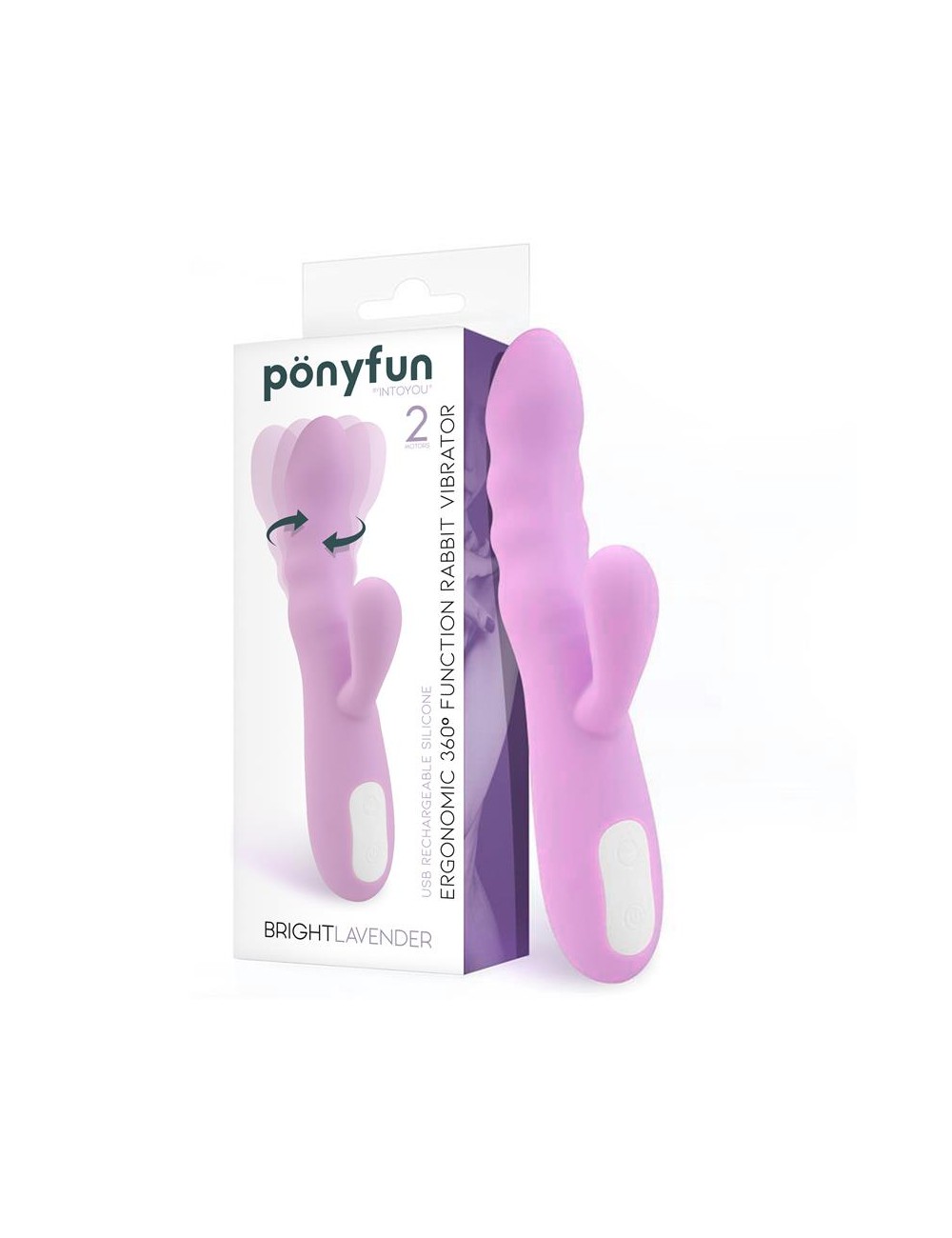 Brightlavender Vibrador y Rotador Doble Motor 360º USB Silicona