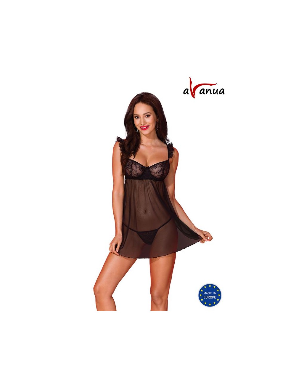 Milagros Chemise y Tanga Negro