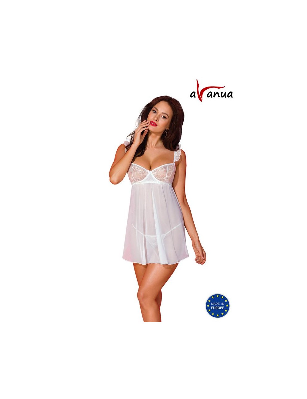 Milagros Chemise y Tanga Blanco