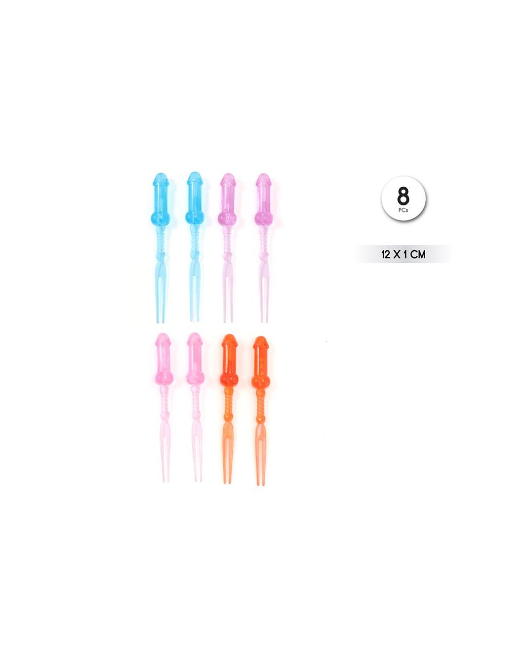 Pinchos Forma Pene Colores 8 unidades
