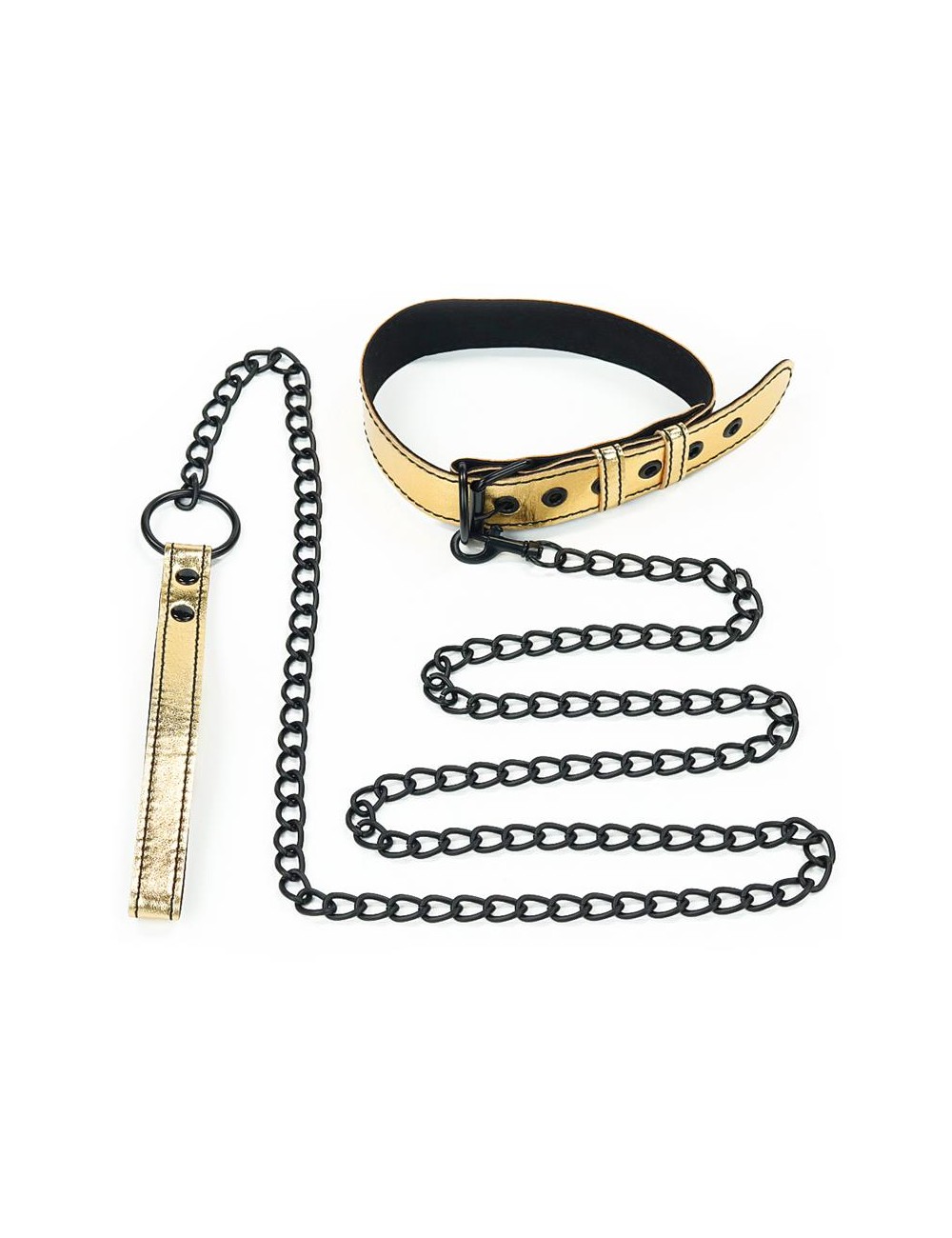 Collar con Correa Bondage Dorado